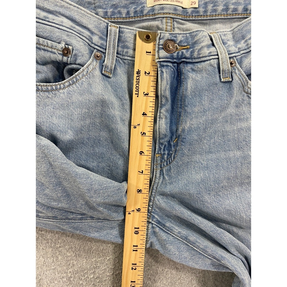 Levi's Middy Wide Leg Ankle Jeans Light Wash Womens Size 29 (29x24) Grunge Y2K - Picture 3 of 10